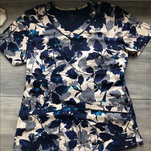 Floral scrub top